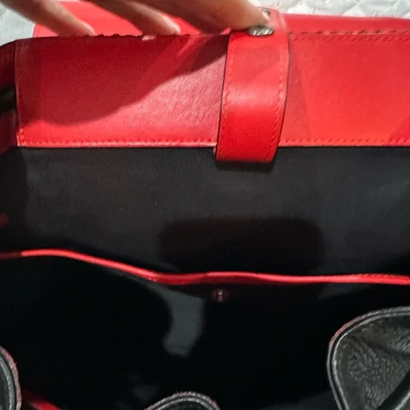 Christian Louboutin Black Studded Backpack with Red Accents - Picture 11 of 13